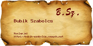 Bubik Szabolcs névjegykártya